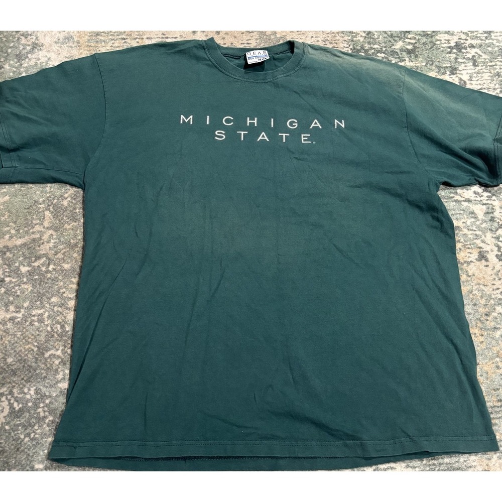 Vintage 90s Michigan State Spartans T Shirt XXL Gear For Sports Big Cotton USA